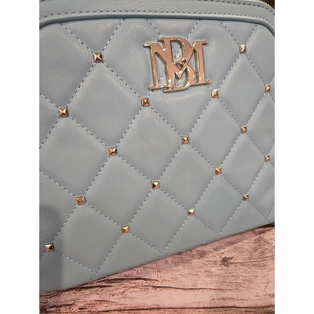 Badgley Mischka Crossbody Light Blue Quilted Gold Accents NWT MSRP 129.00 (150)